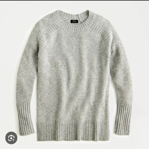 J. Crew Women's Heather Gray Cashmere Crewneck Sweater